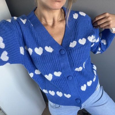 Sweter Serca niebieski